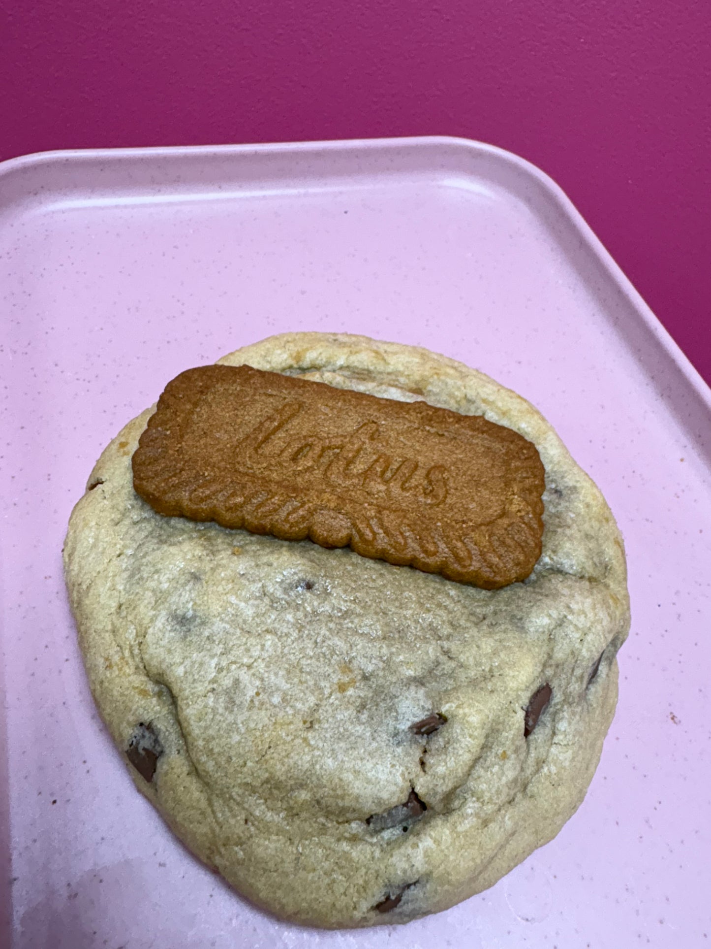 Biscoff stuffed cookie